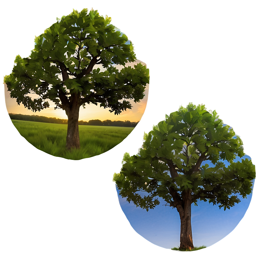 Lone Oak Landscape PNG ajs PNG with transparent background