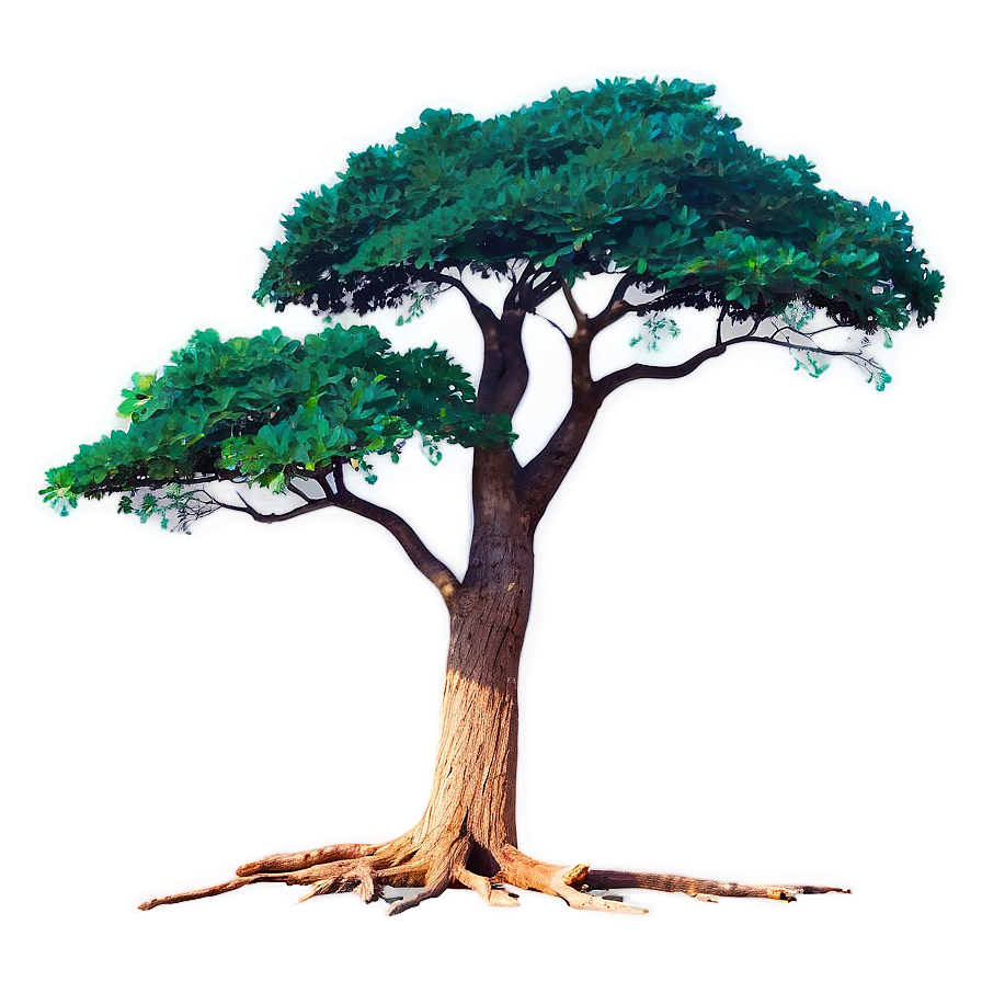 Lone Oak Landscape PNG cbe PNG with transparent background