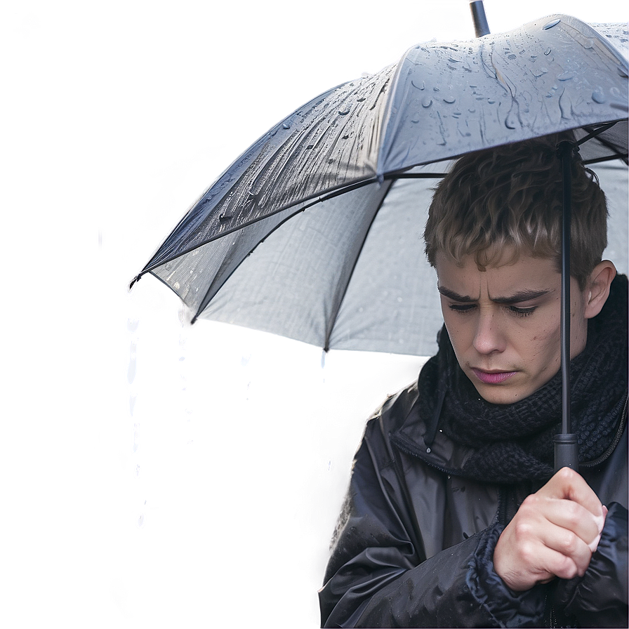 Lonely Sad Person In Rain Png Npx