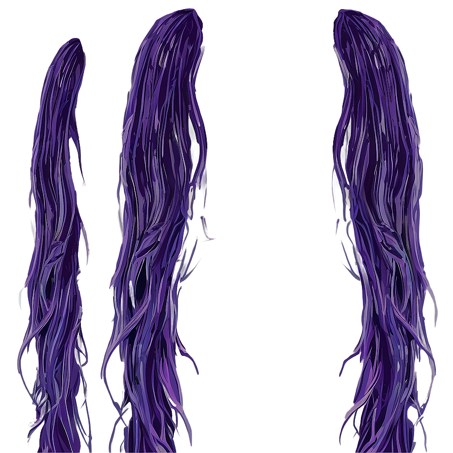 Long Flowing Purple Hair Illustration Png 06272024