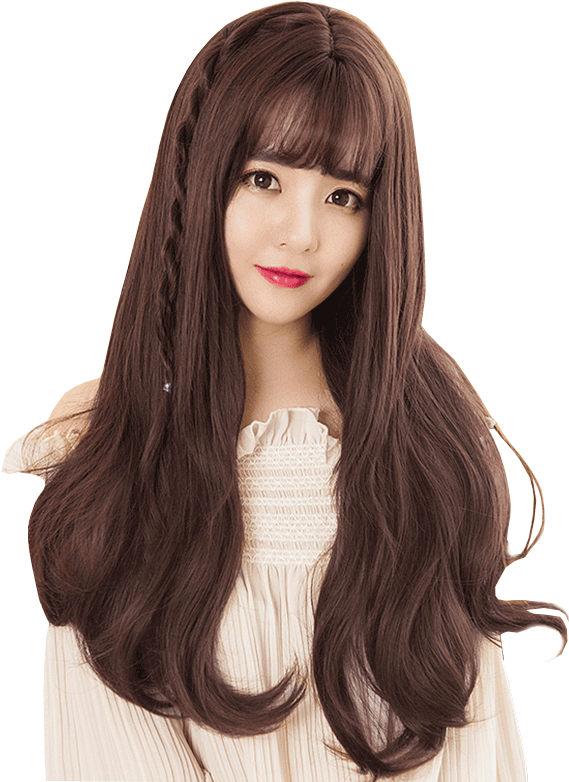 Hair Show Fshow Air Bangs Wig Female Long Curly Hair - Lace Wig, HD Png Download PNG with transparent background