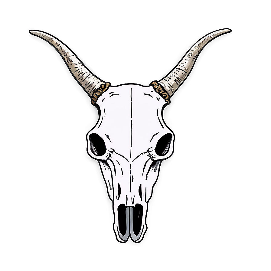 Longhorn Cow Skull Design Png 06292024