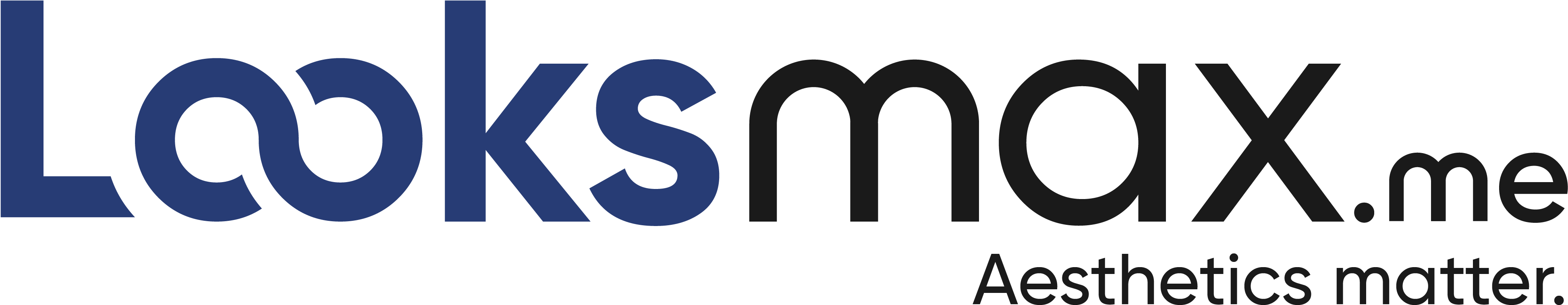 Looksmax Logo Blue Background