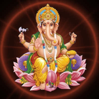 Lord Ganesh Seatedon Lotus