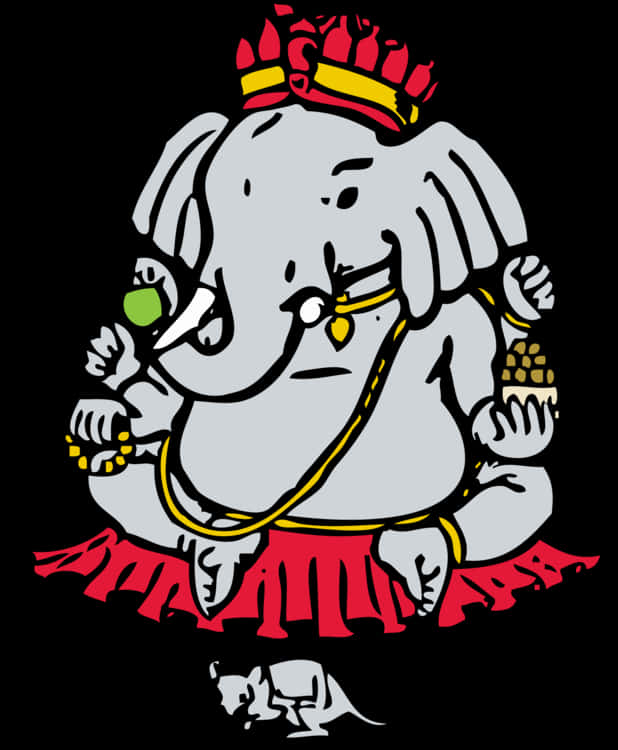 Lord Ganesha Cartoon Illustration