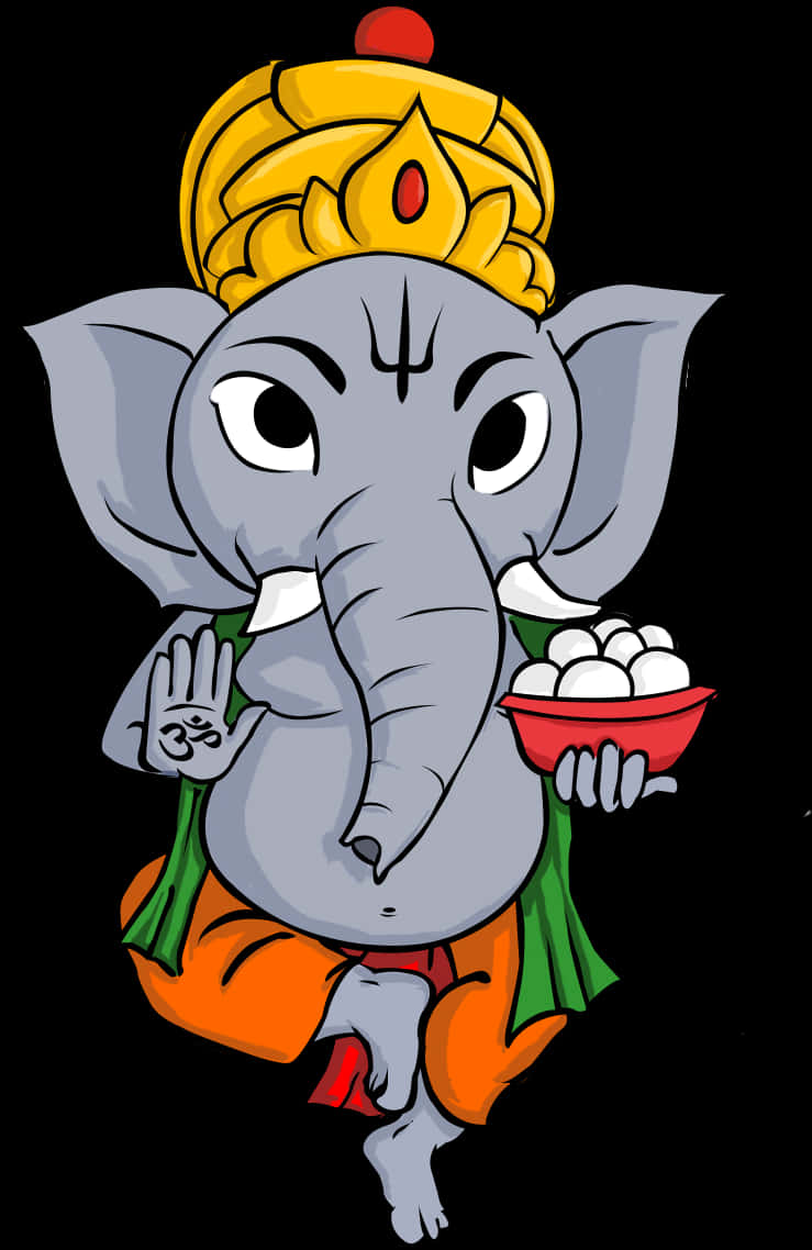 Lord Ganesha Cartoon Illustration