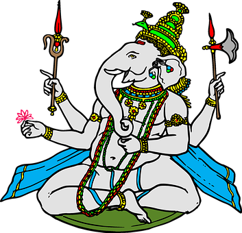 Lord Ganesha Illustration PNG with transparent background