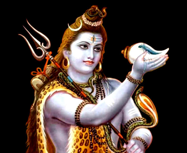 Lord Shiva Holding Conch