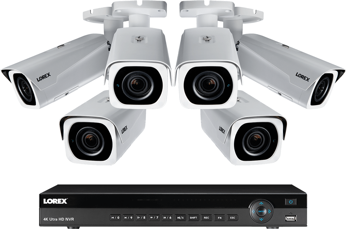 4k Ultra Hd Ip Nvr System With 6 Outdoor 4k Ip Motorized - Lorex Security Camera System, HD Png Download PNG with transparent background