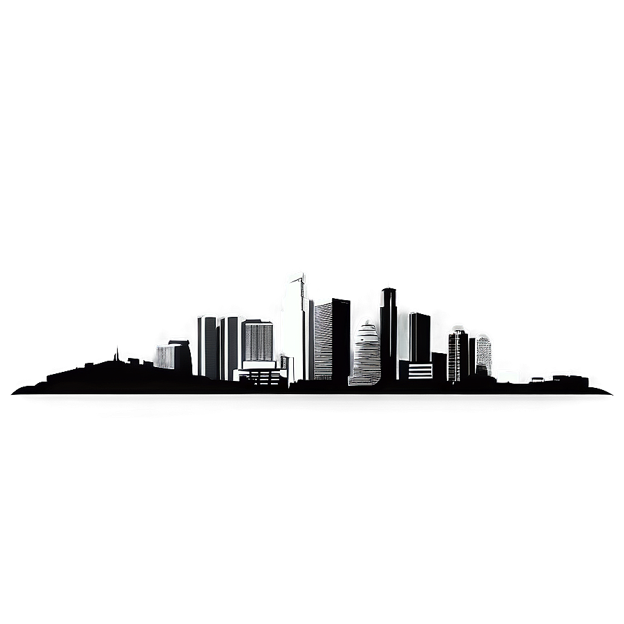 Los Angeles Skyline Black And White Png 91