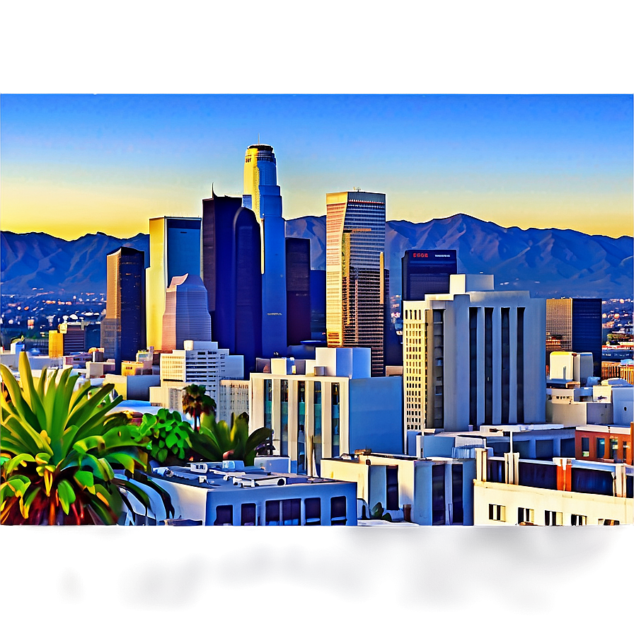 Los Angeles Skyline Rooftop View Png 30