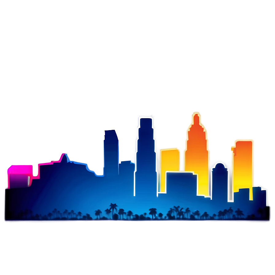 Los Angeles Skyline With Blue Sky Png 22