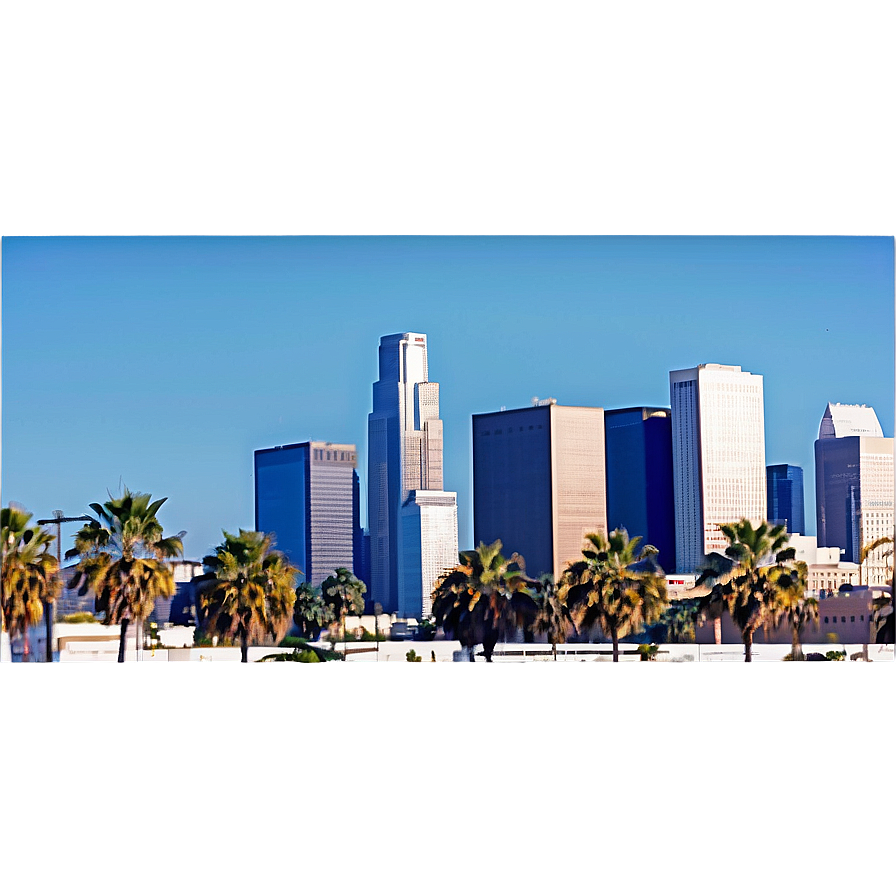 Los Angeles Skyline With Blue Sky Png Nvx83