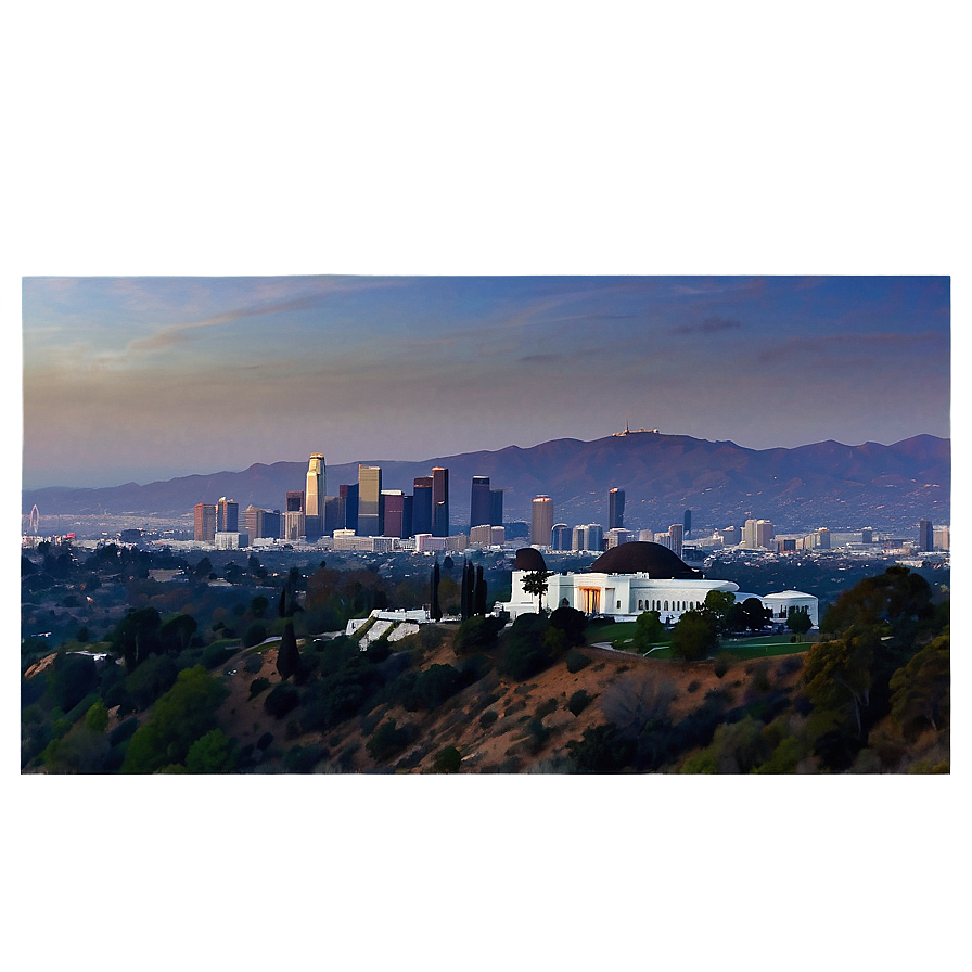 Los Angeles Skyline With Griffith Observatory Png 70