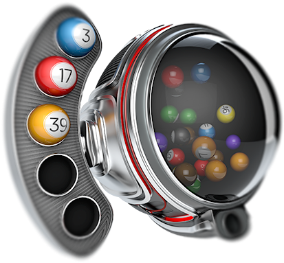 Lottery Machineand Balls3 D Render PNG with transparent background