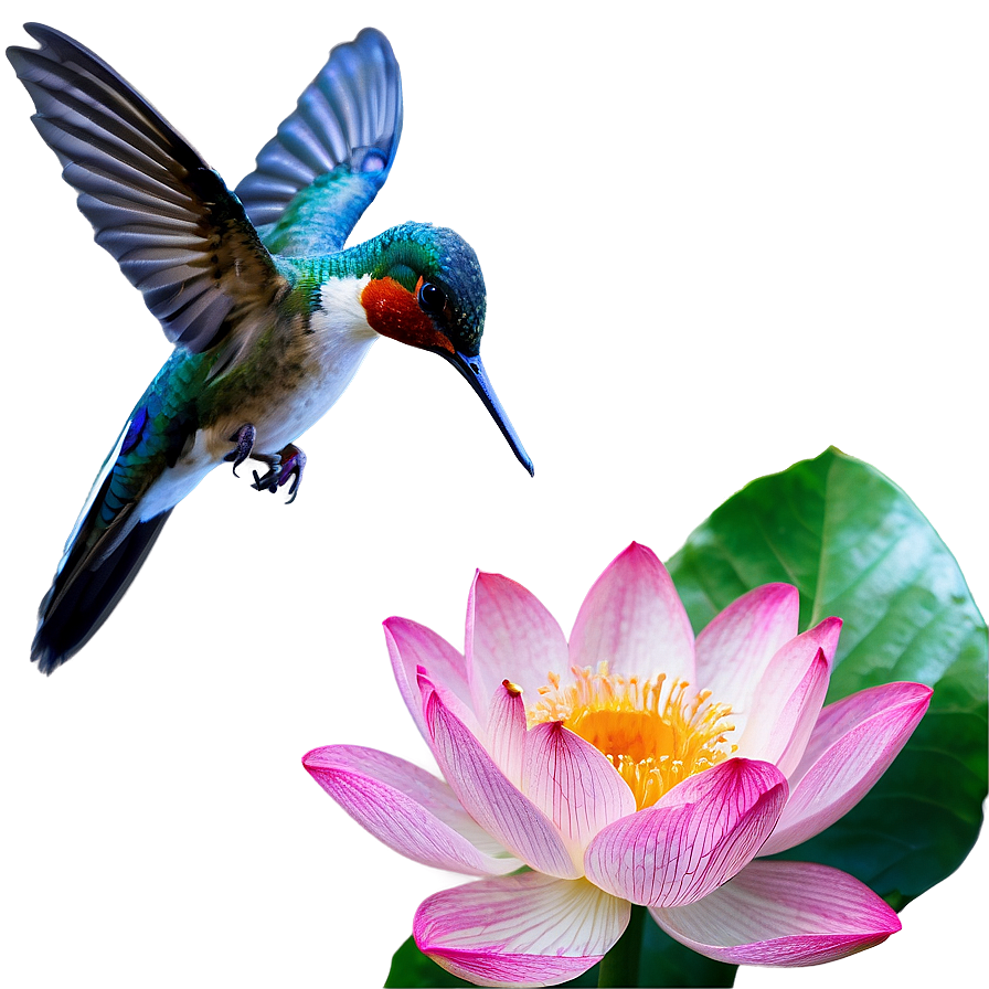 Lotus And Hummingbird Png Ojb