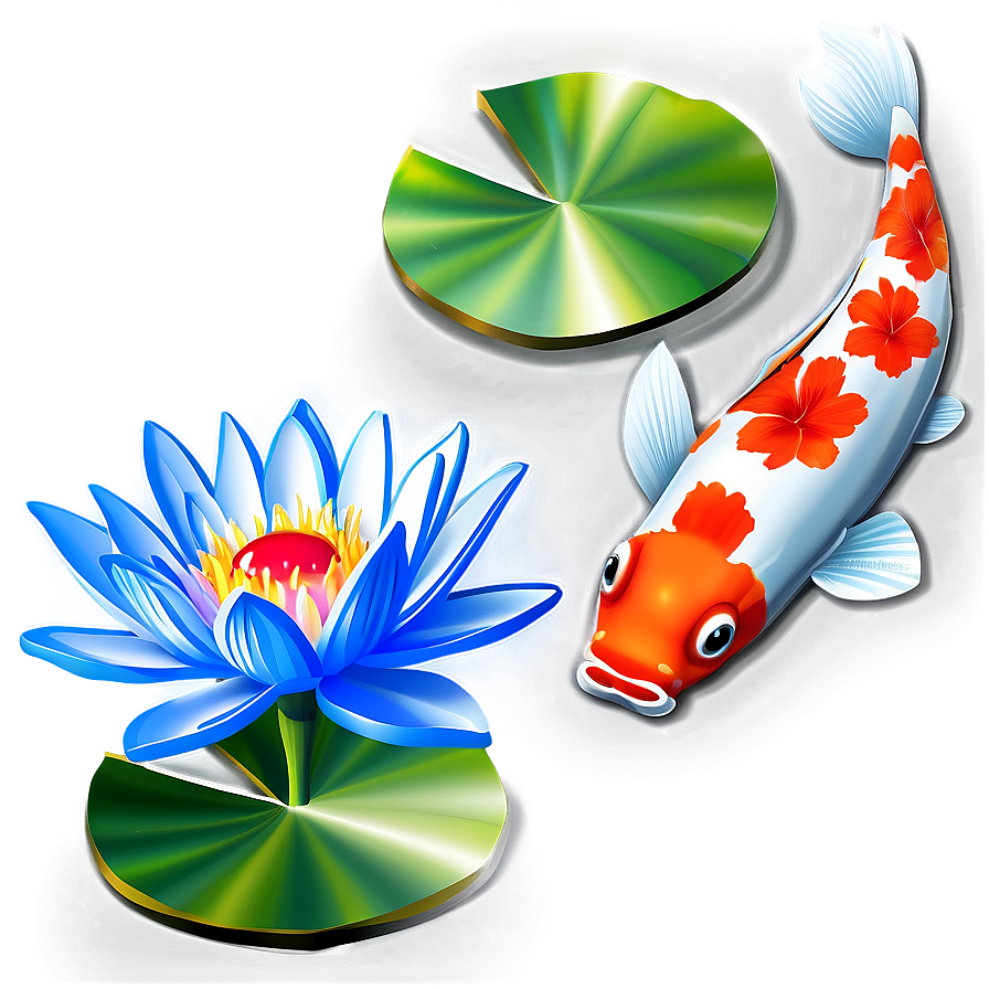 Lotus With Koi Fish Png 05242024