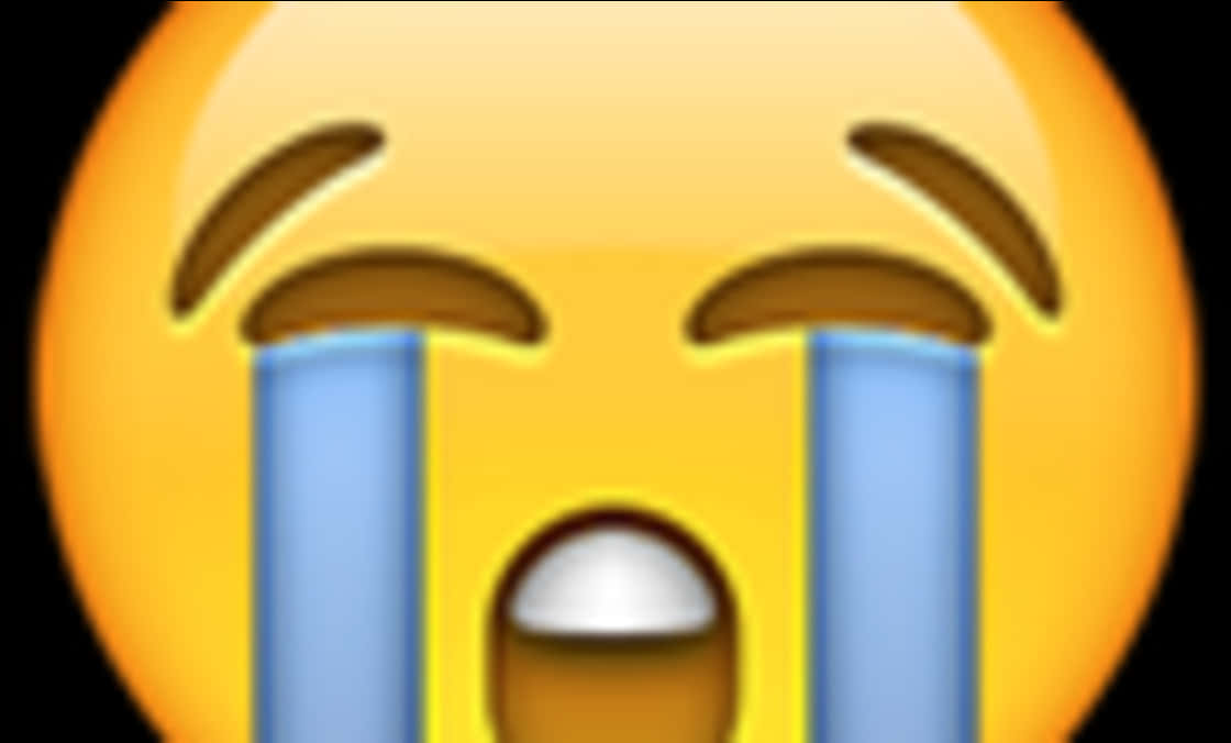 Loudly Crying Face Emoji PNG with transparent background