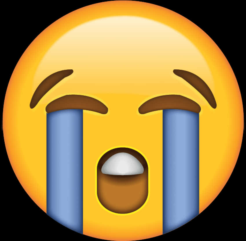 Loudly Crying Face Emoji PNG with transparent background