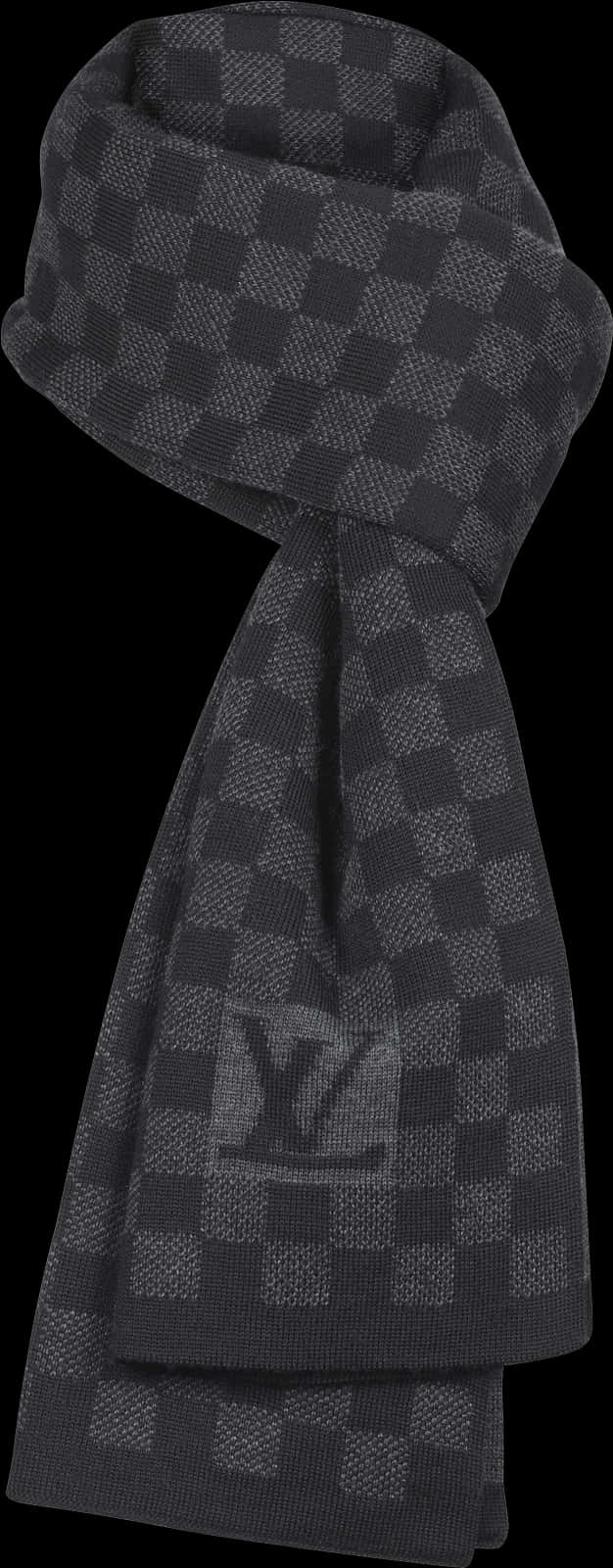 Louis Vuitton Black Checkered Scarf