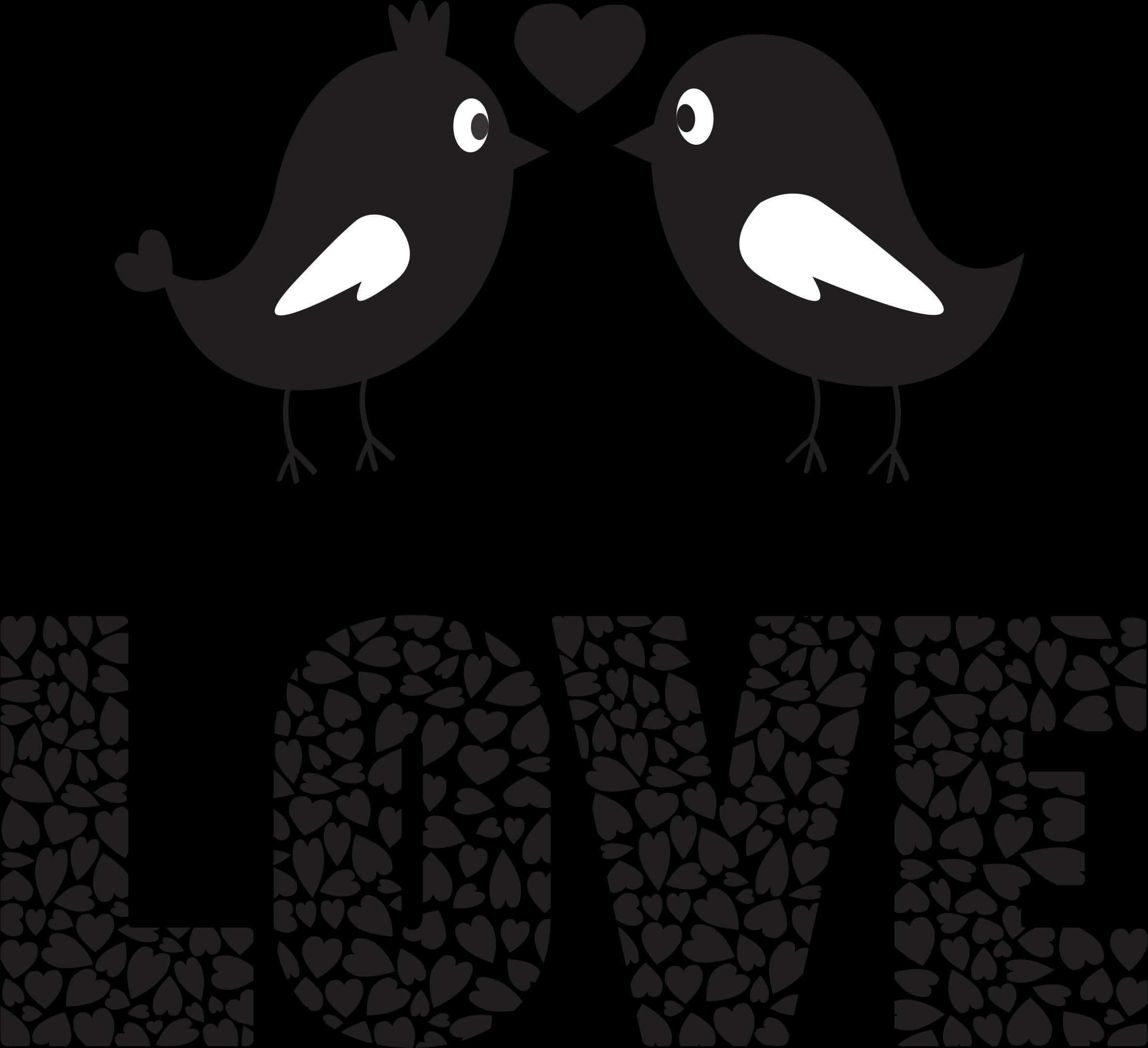 Love Birds Black Background PNG with transparent background