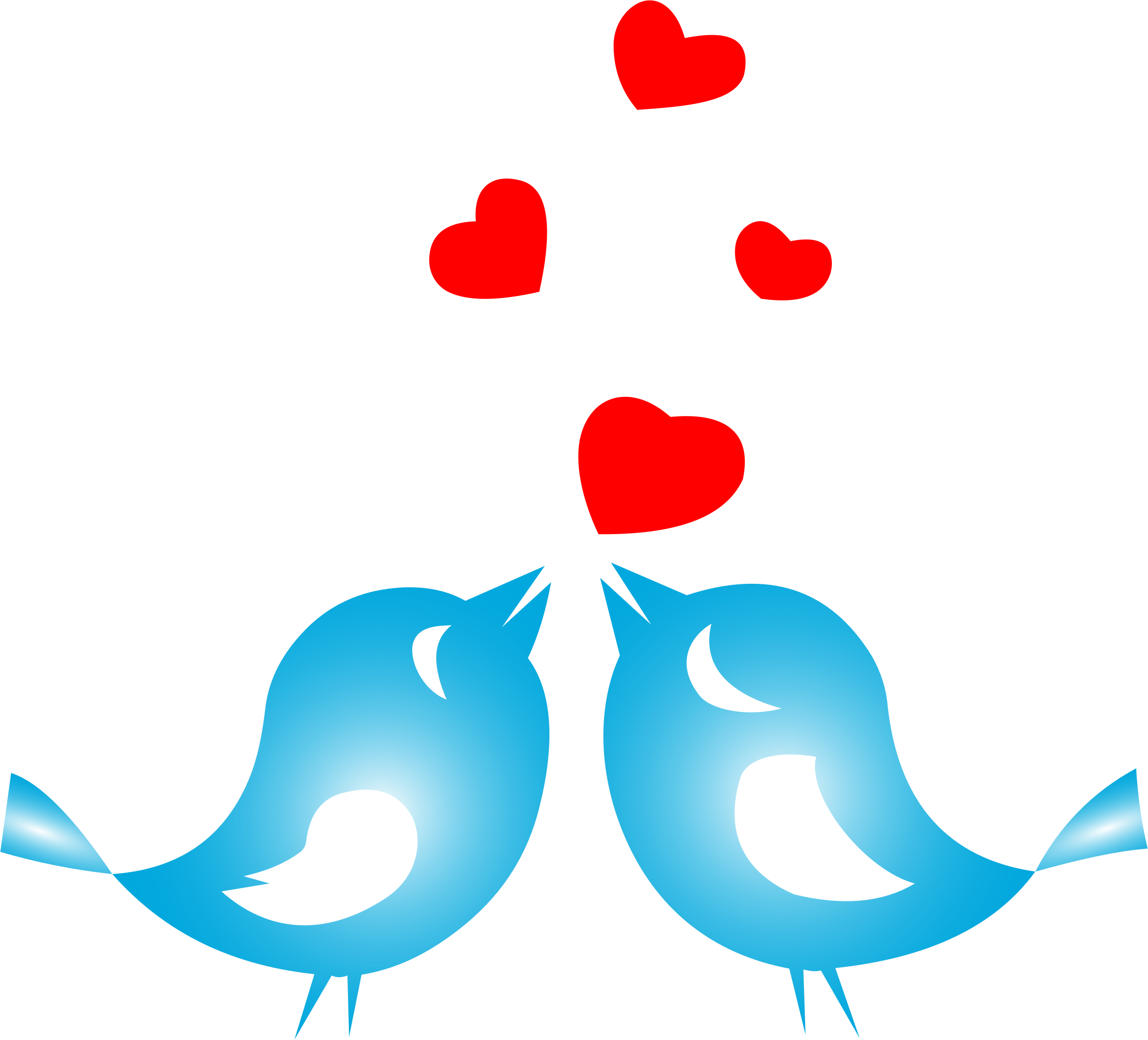 Love Birds Png - Love Birds With Hearts, Transparent Png PNG with transparent background