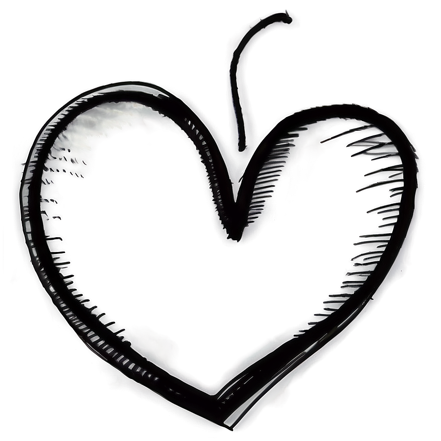 Love Heart Sketch PNG rna PNG image with a transparent background, free high-resolution download
