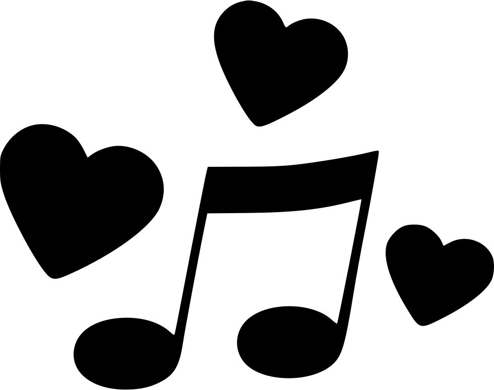 Love Music Note Hearts Graphic