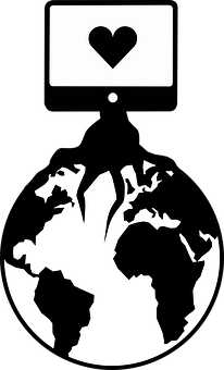 Love Over Earth Graphic PNG with transparent background