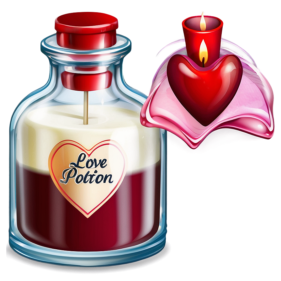 Love Potion With Candle Png 06292024