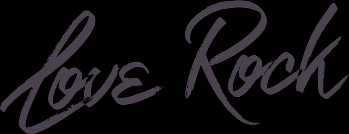 Love Rock Calligraphy PNG with transparent background