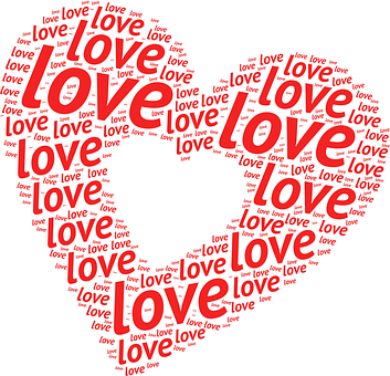 Love Word Cloud Heart Shape