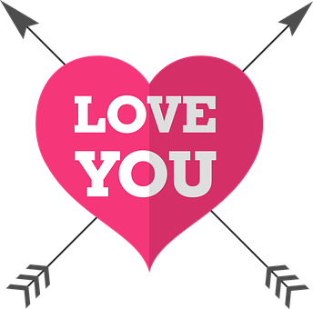 Love You Heart Arrow Graphic