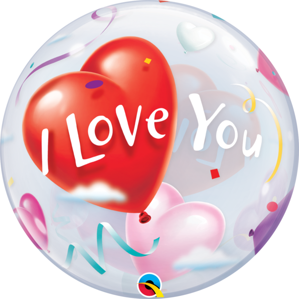 Love You Heart Balloon PNG with transparent background