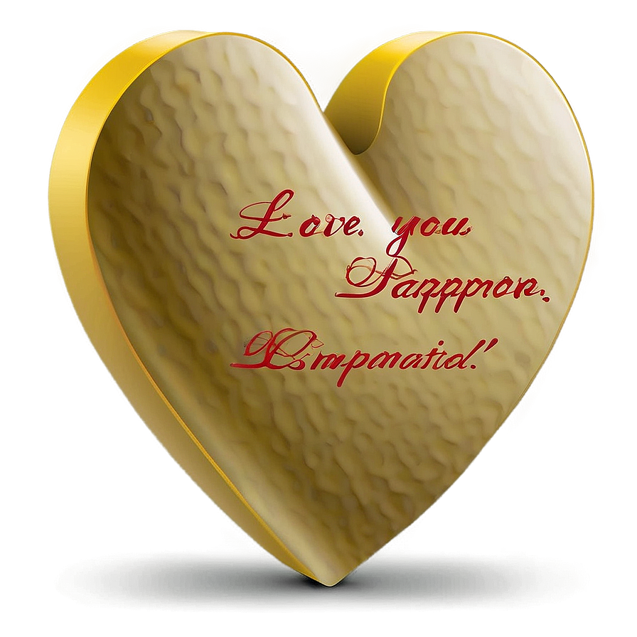 Love You Paper Note PNG dws PNG with transparent background