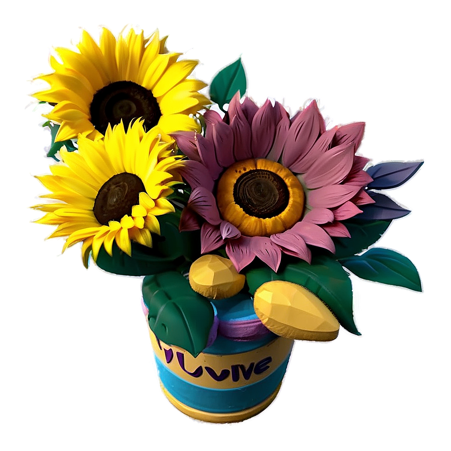 Love You Sunflower Bouquet Png Xcg