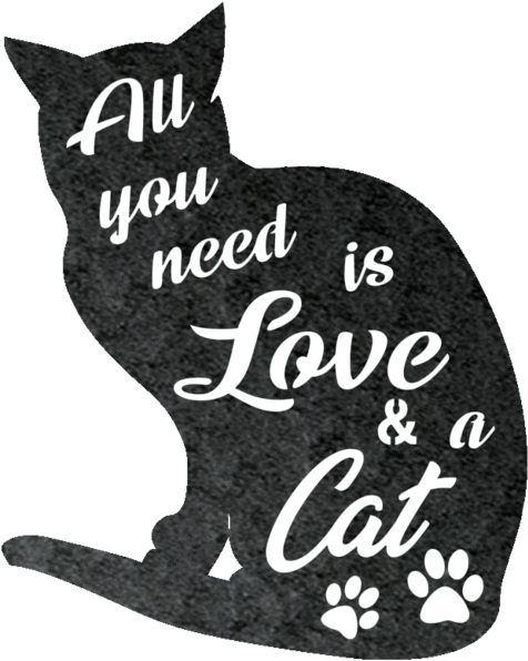 All You Need Is Love And A Cat Steel Wall Sign - Black Cat, HD Png Download PNG image with a transparent background, free high-resolution download