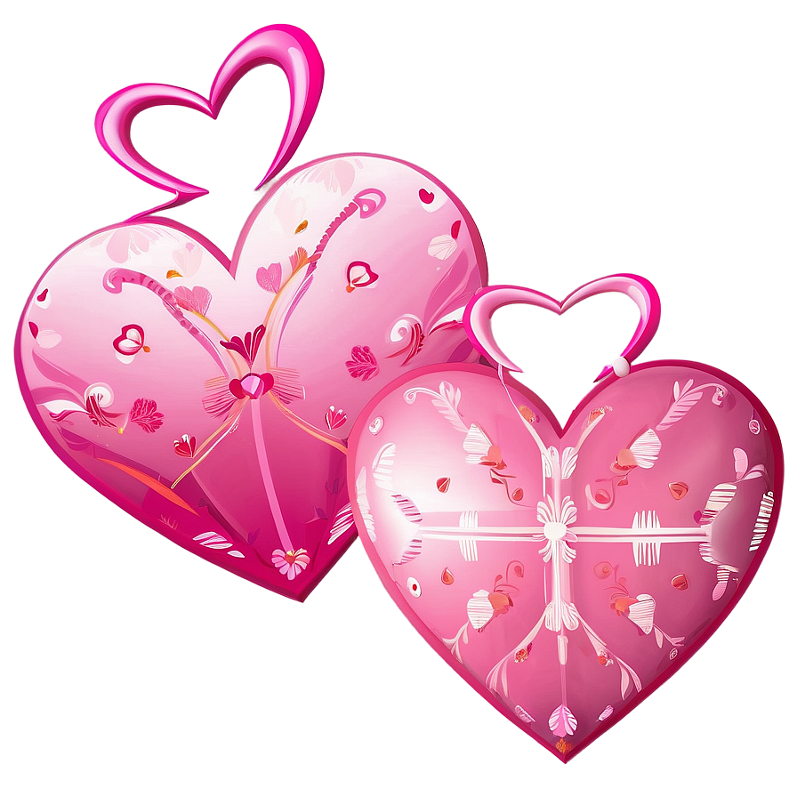 Lovely Pink Hearts Graphics Png Sut