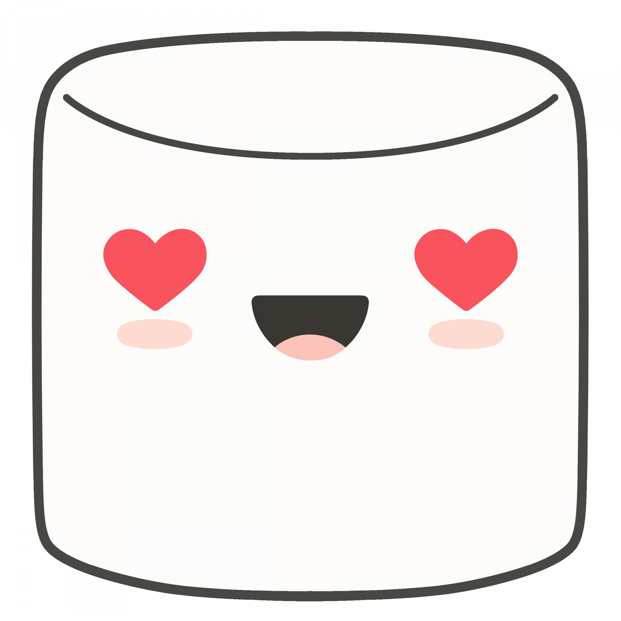 Loving Marshmallow Emoji PNG with transparent background
