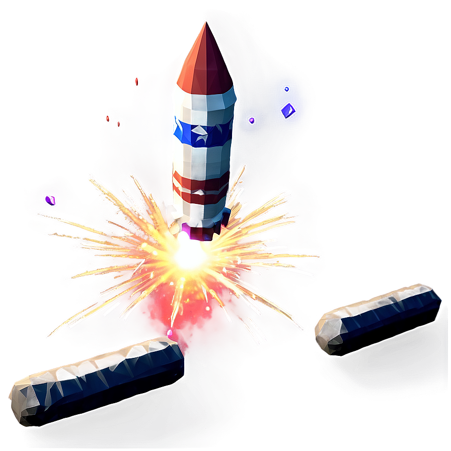 Low Poly Firework Rocket Png 06212024