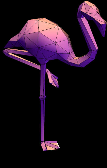 Low Poly Flamingo Artwork