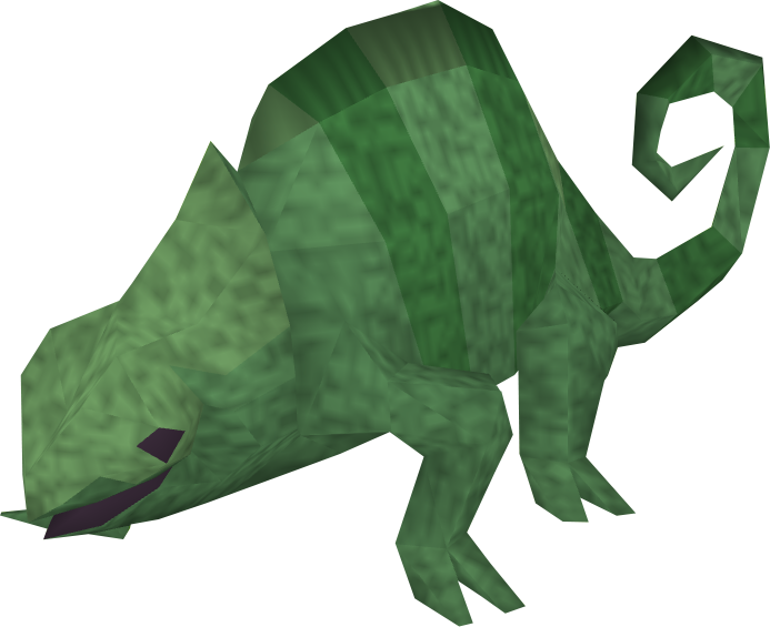 Low Poly Green Chameleon