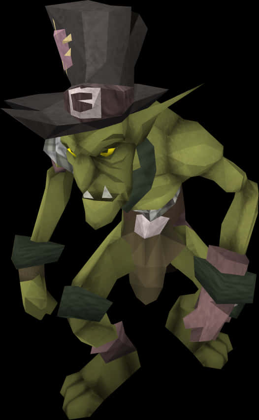 Low Poly Green Goblin Rendering PNG image with a transparent background, free high-resolution download