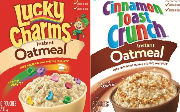 Lucky Charms Cinnamon Toast Crunch Oatmeal Packages