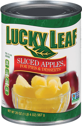 Lucky Leaf Sliced Apples Can PNG with transparent background