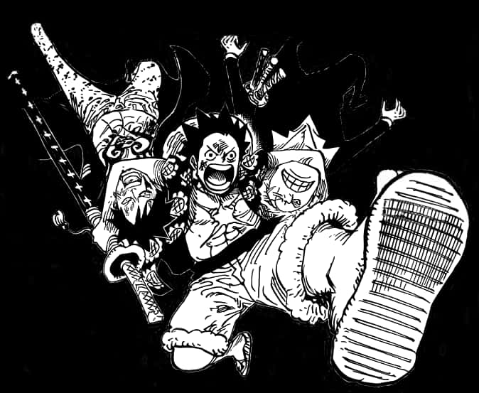 Luffy_and_ Crew_ Action_ Sketch