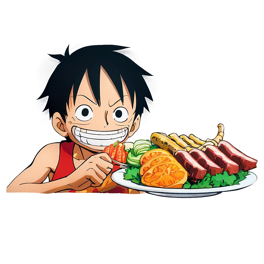 Luffy Eating Meat Cartoon Png 06232024