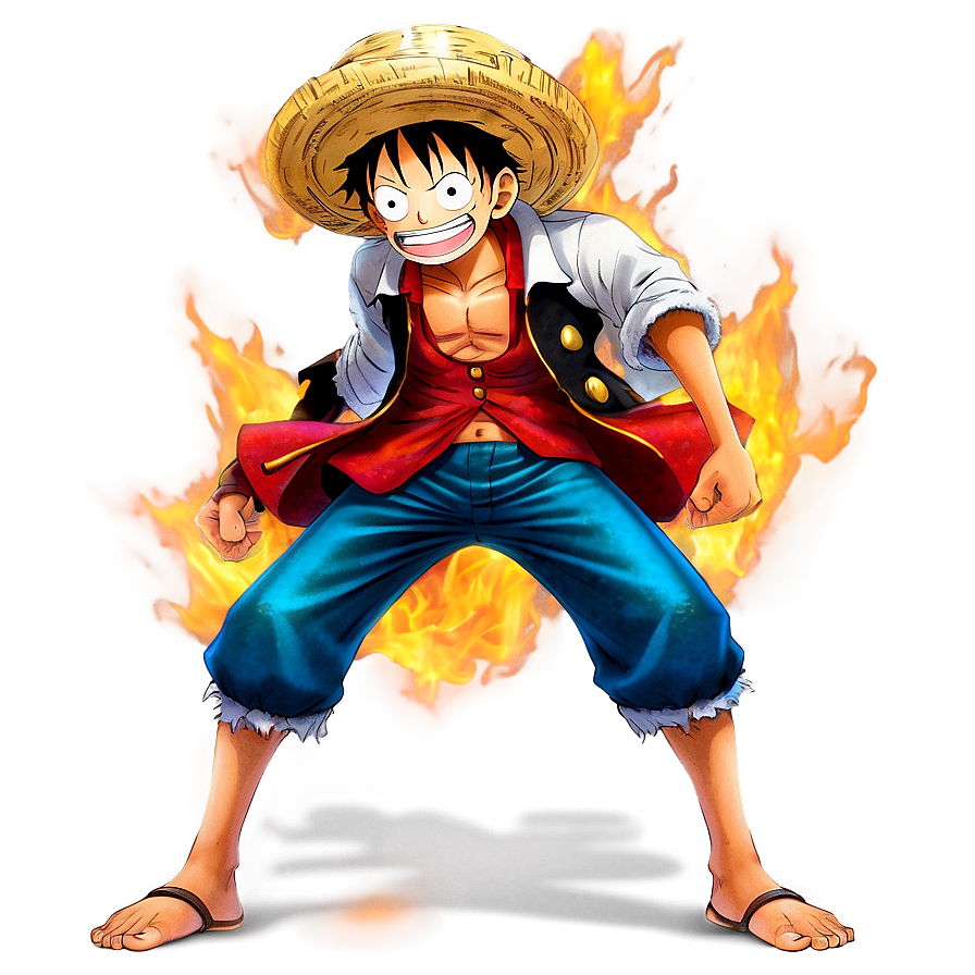 Luffy's Fiery Battle Spirit Png 80