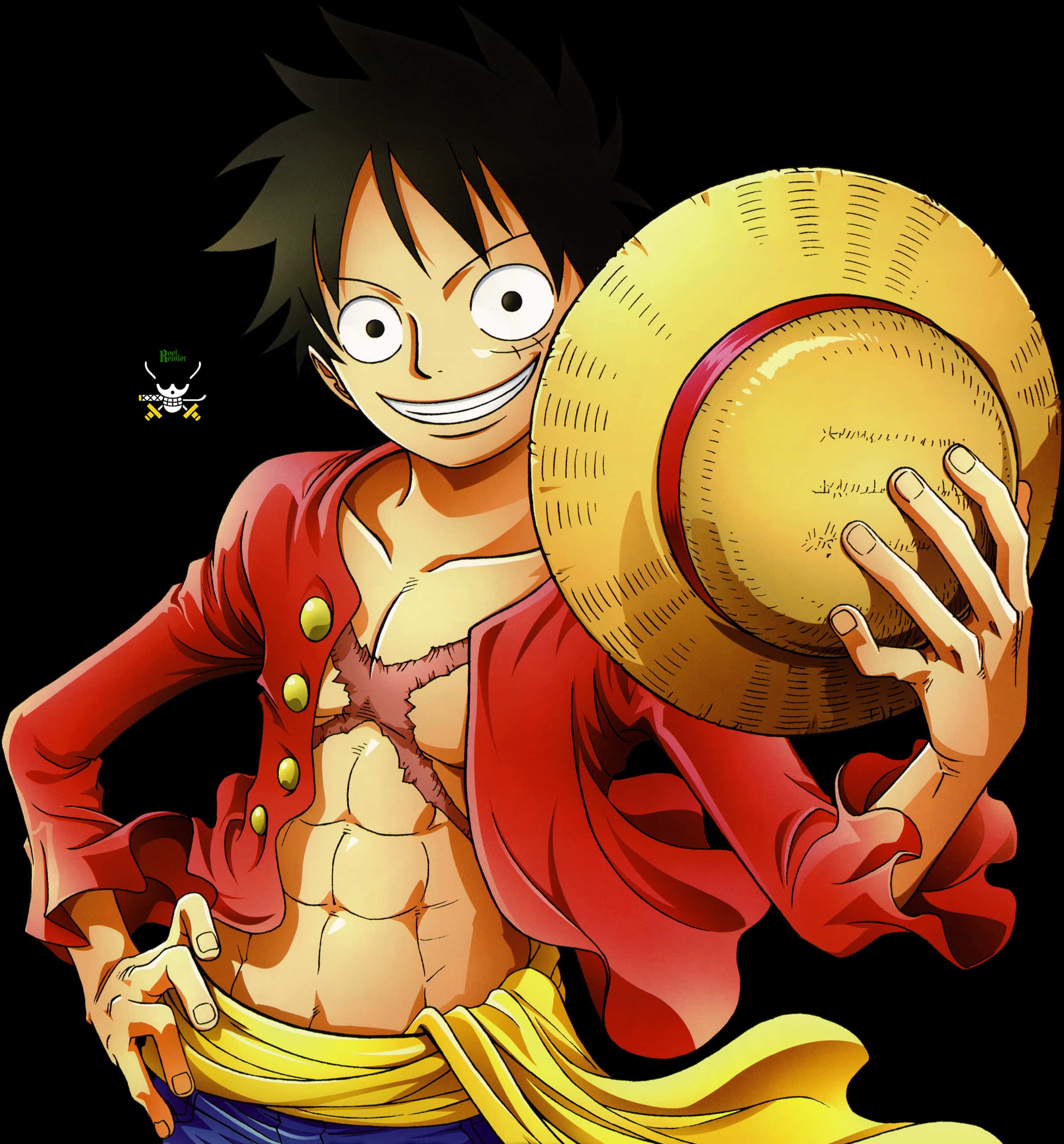 Luffy Smiling With Straw Hat