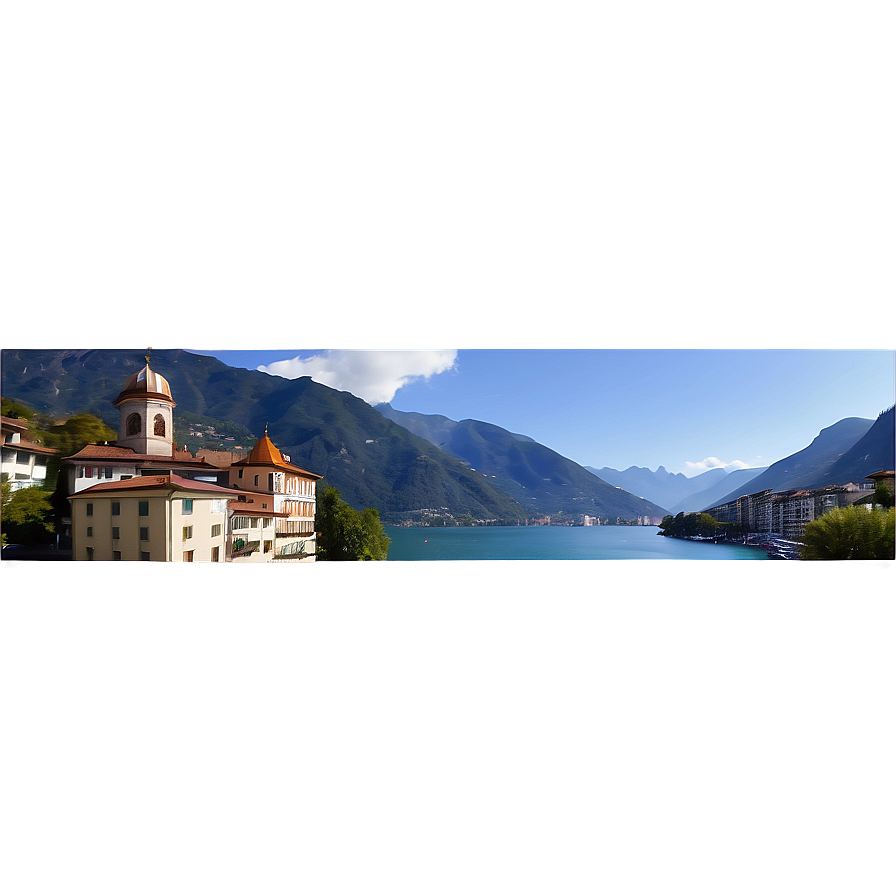 Lugano Lakeside View PNG hmn34 PNG with transparent background